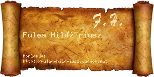 Fulea Hiláriusz névjegykártya