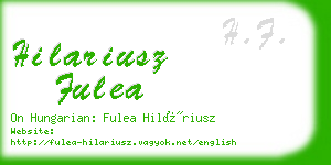hilariusz fulea business card